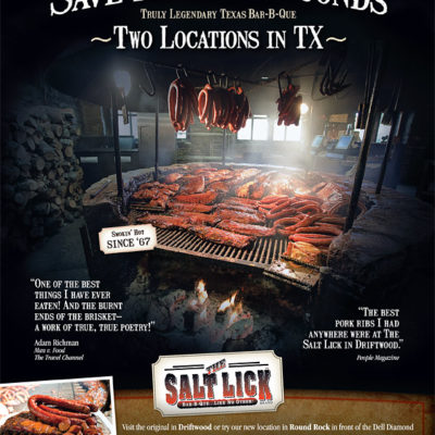 Salt Lick Advertisement in Dec. '09 Texas Monthly