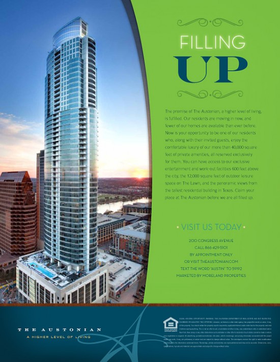 Austonian ad in Texas Monthly