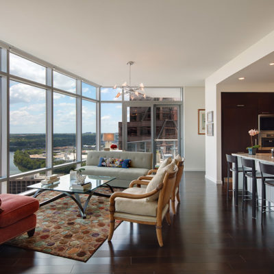 Living room in the Austonian building