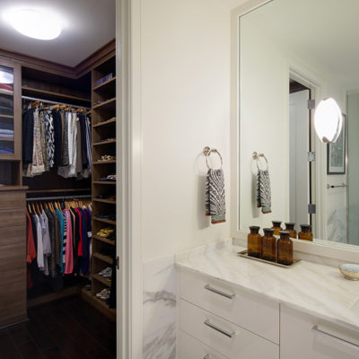 bathroom in the Austonian building.