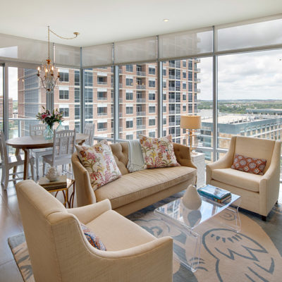 living room in the Austonian building.