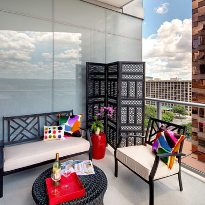 balcony in the Austonian building.