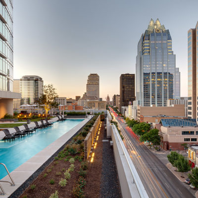 Austonian building pool deck